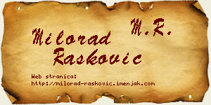 Milorad Rašković vizit kartica